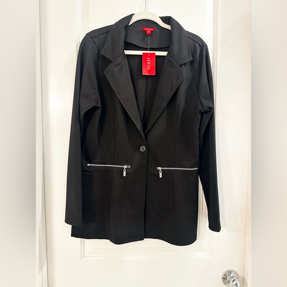 GUESS Black Single Button Blazer NWT Size Large!! - Picture 1 of 4
